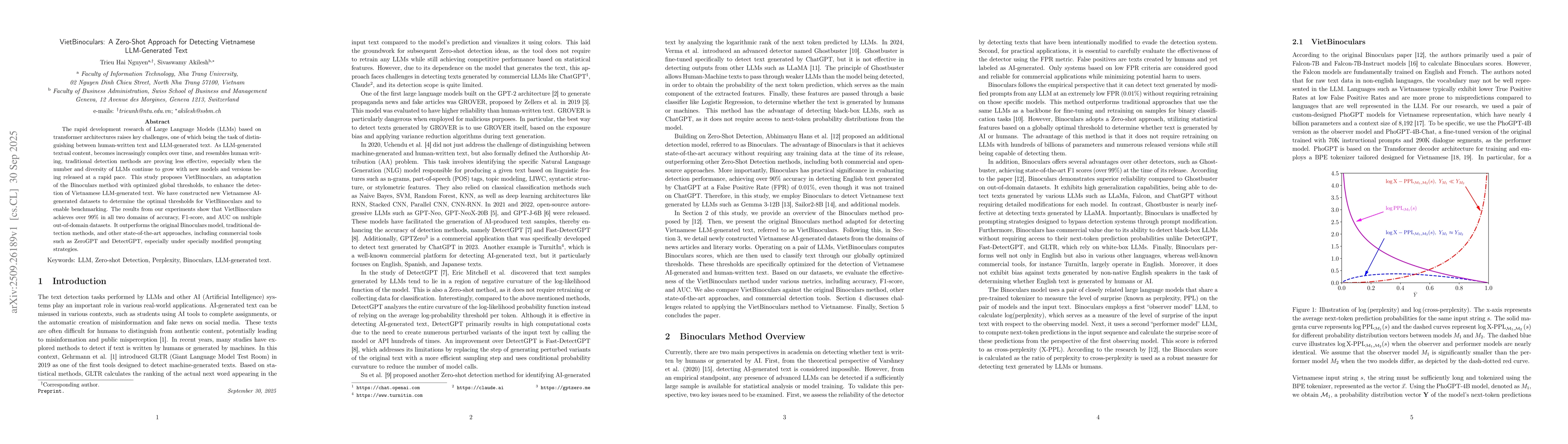 Thumbnail for VietBinoculars: A Zero-Shot Approach for Detecting Vietnamese
  LLM-Generated Text