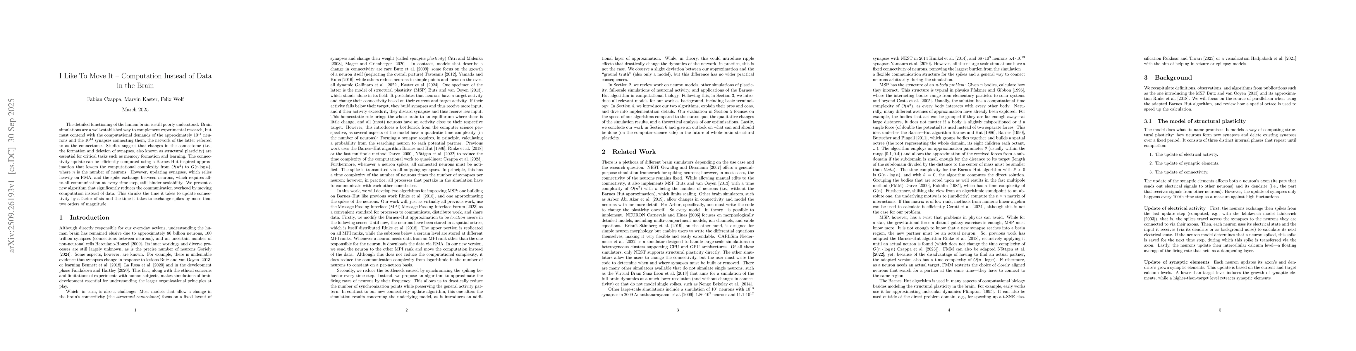 Thumbnail for I Like To Move It -- Computation Instead of Data in the Brain