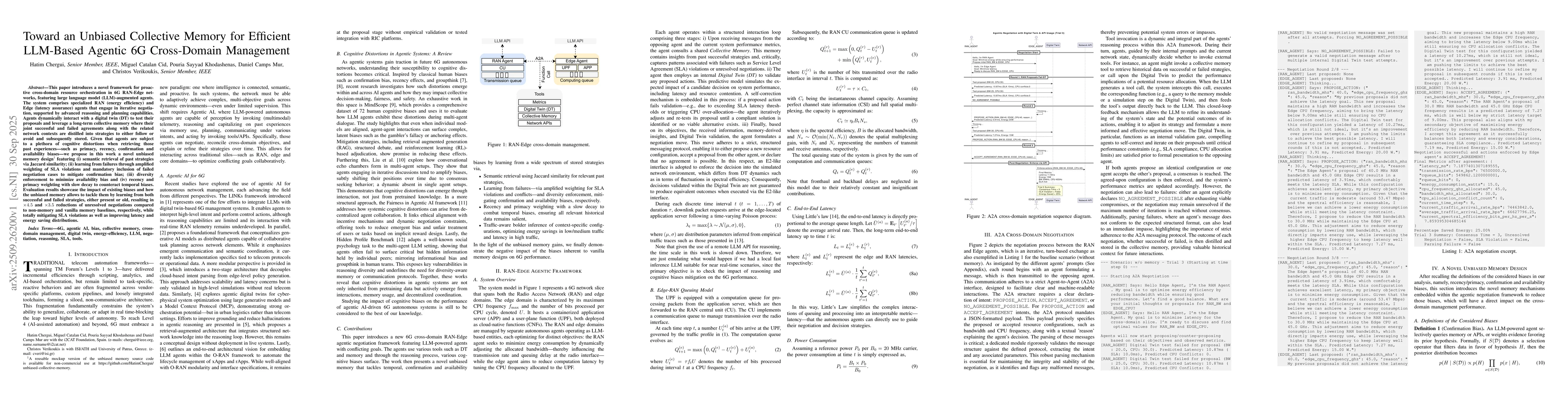 Thumbnail for Toward an Unbiased Collective Memory for Efficient LLM-Based Agentic 6G
  Cross-Domain Management