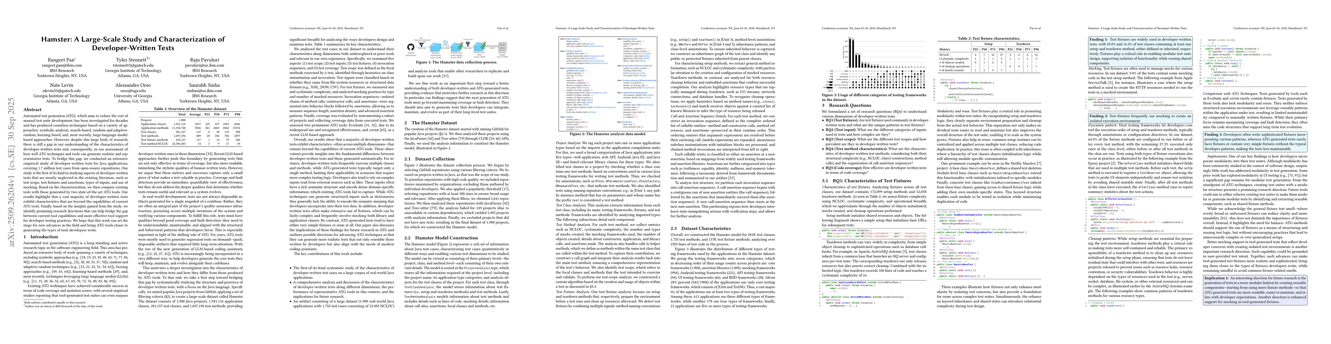 Thumbnail for Hamster: A Large-Scale Study and Characterization of Developer-Written
  Tests