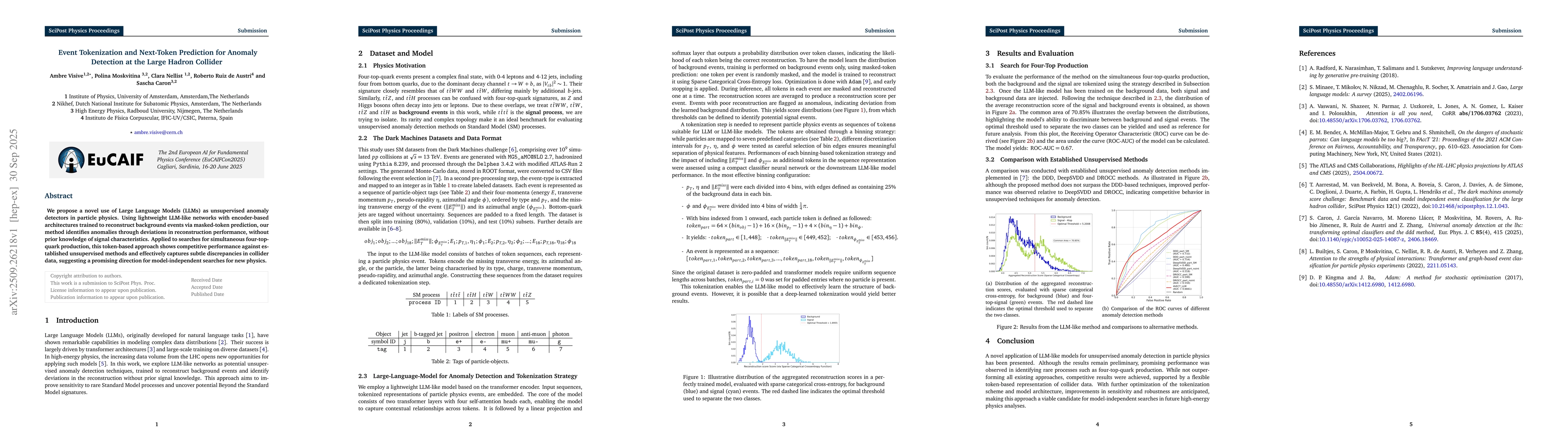Thumbnail for Event Tokenization and Next-Token Prediction for Anomaly Detection at
  the Large Hadron Collider