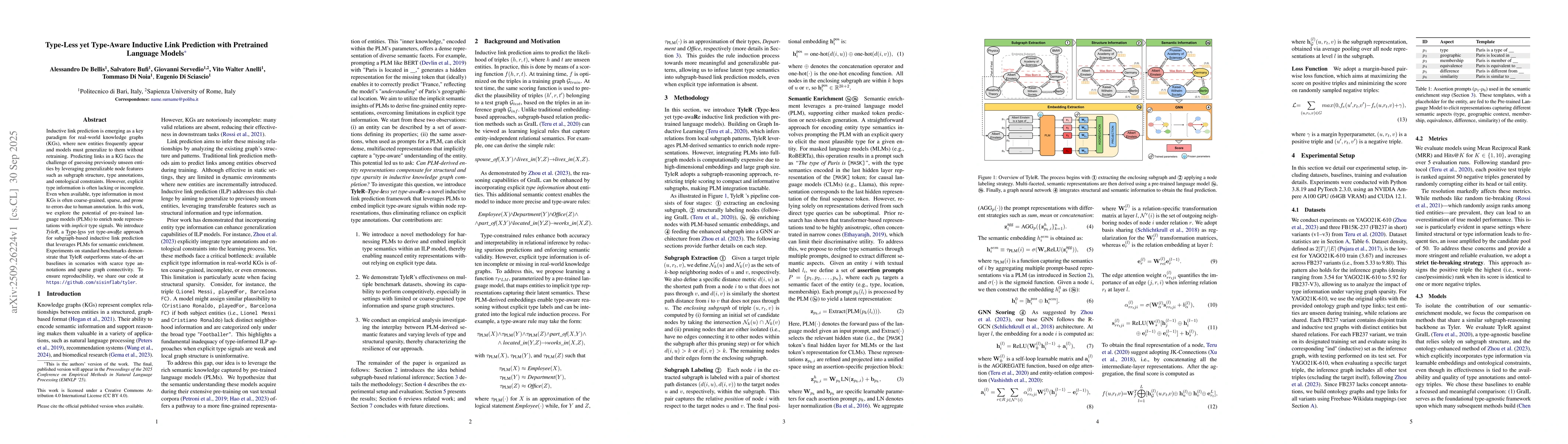 Thumbnail for Type-Less yet Type-Aware Inductive Link Prediction with Pretrained
  Language Models