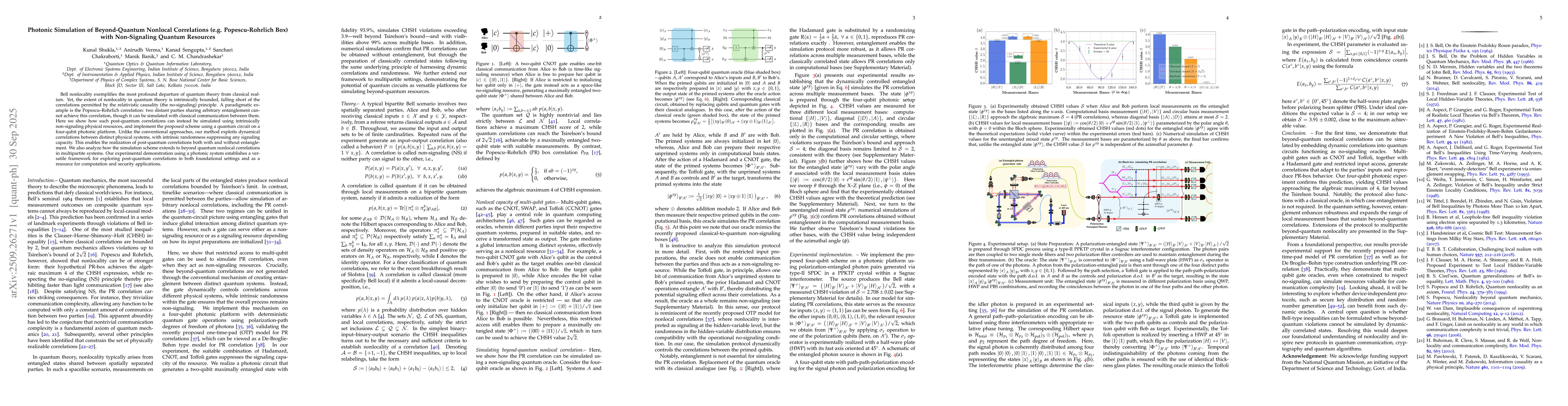 Thumbnail for Photonic Simulation of Beyond-Quantum Nonlocal Correlations (e.g.
  Popescu-Rohrlich Box) with Non-Signaling Quantum Resources