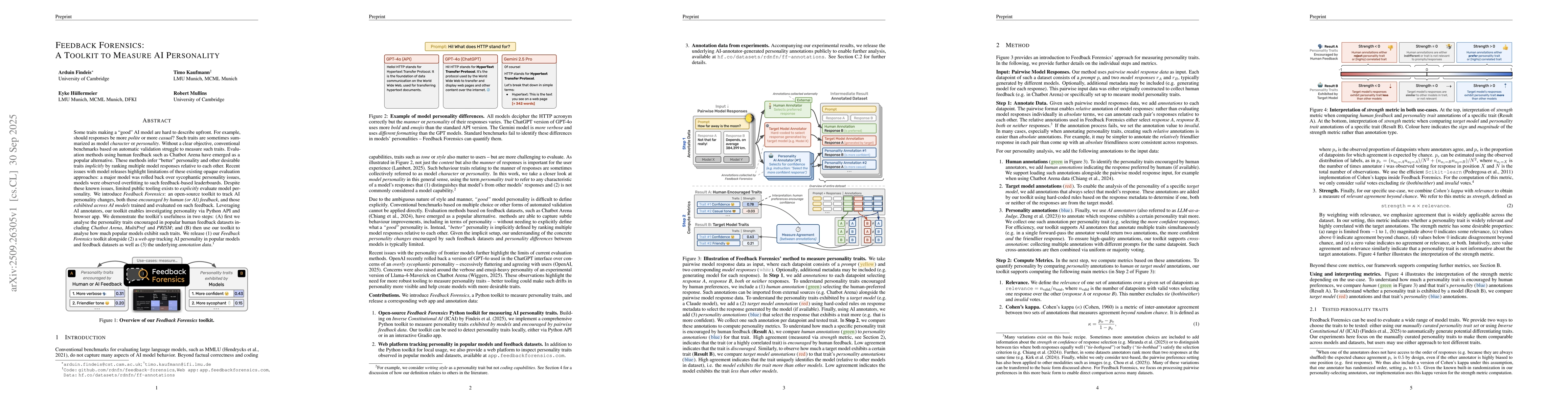 Thumbnail for Feedback Forensics: A Toolkit to Measure AI Personality