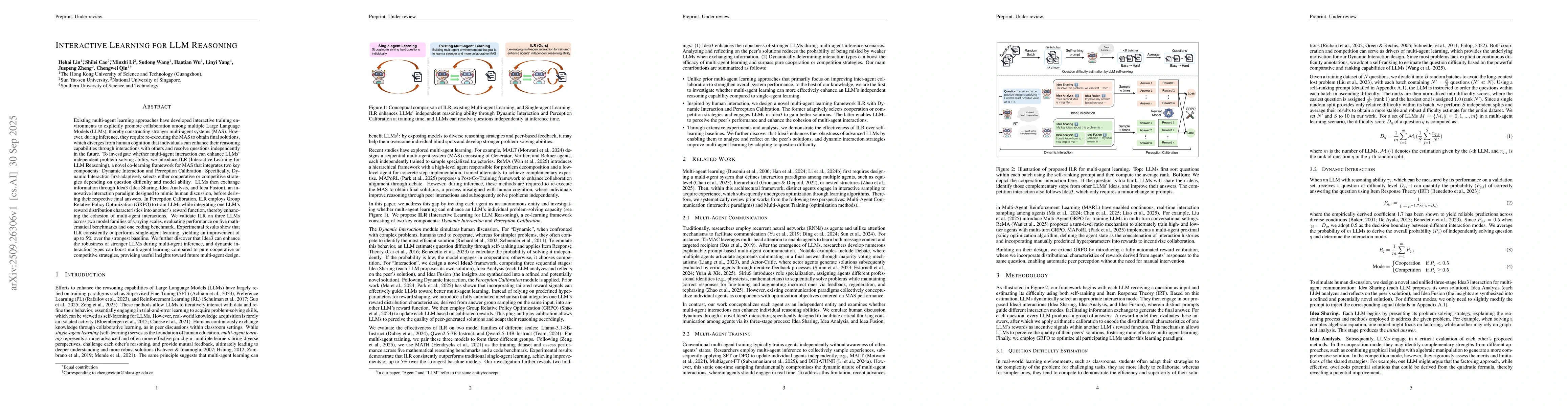 Thumbnail for Interactive Learning for LLM Reasoning