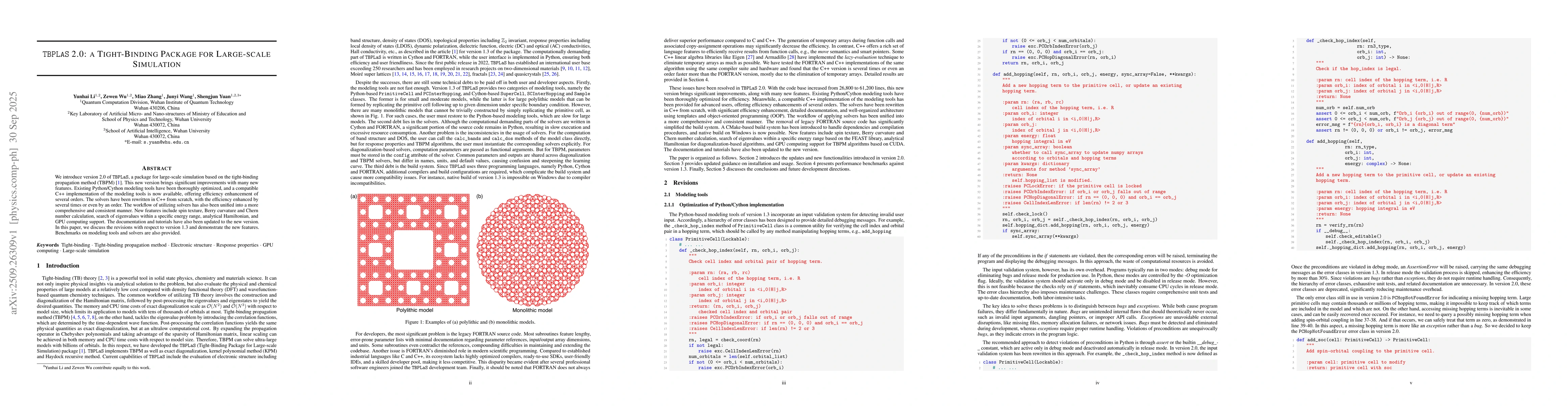 Thumbnail for TBPLaS 2.0: a Tight-Binding Package for Large-scale Simulation