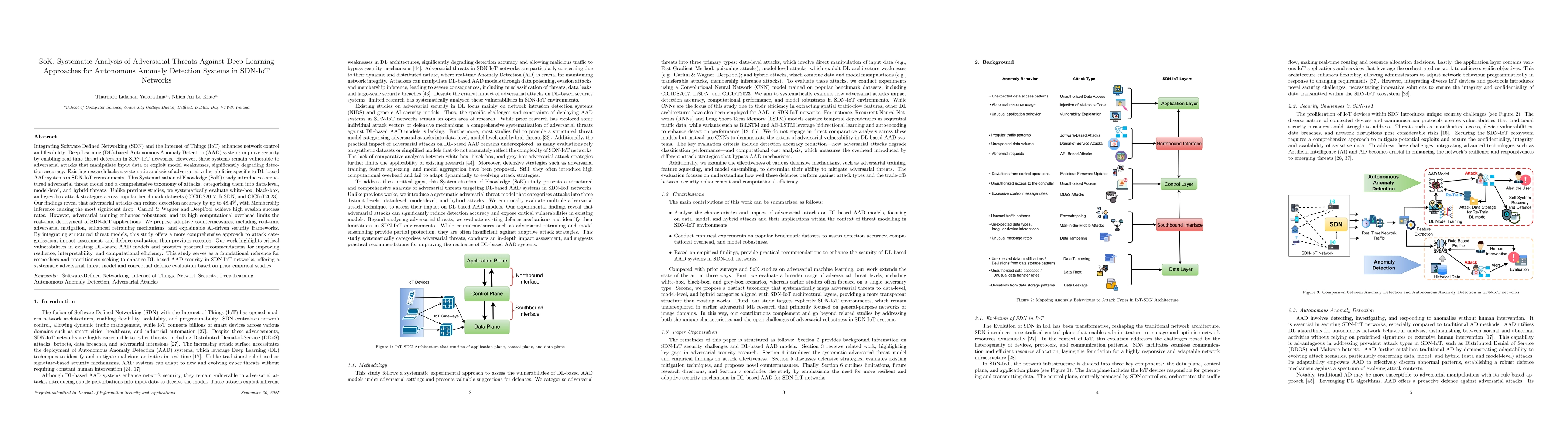 Thumbnail for SoK: Systematic analysis of adversarial threats against deep learning
  approaches for autonomous anomaly detection systems in SDN-IoT networks