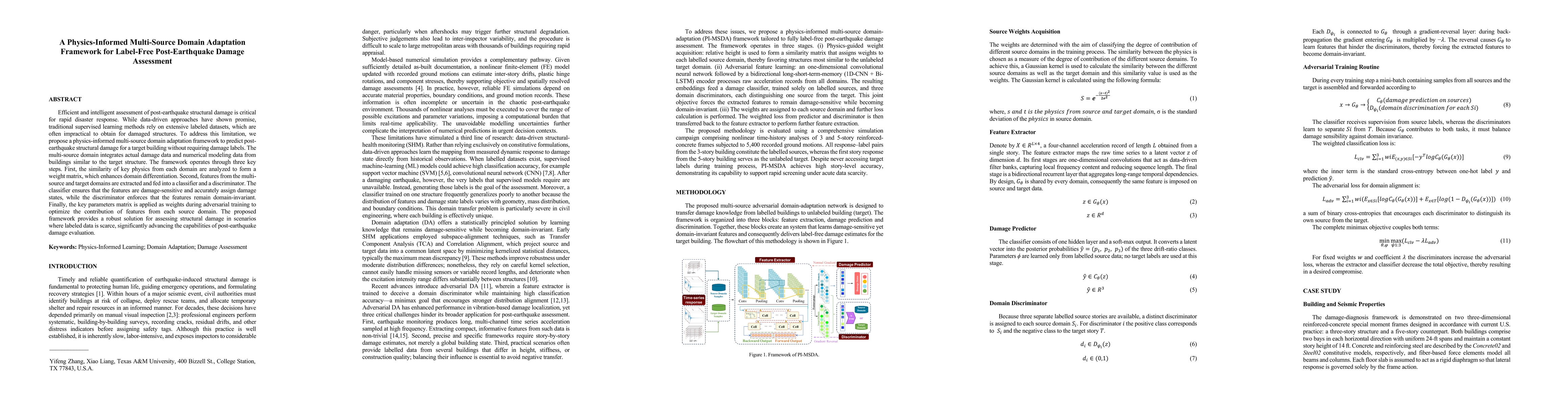 Thumbnail for A Physics-Informed Multi-Source Domain Adaptation Framework for
  Label-Free Post-Earthquake Damage Assessment