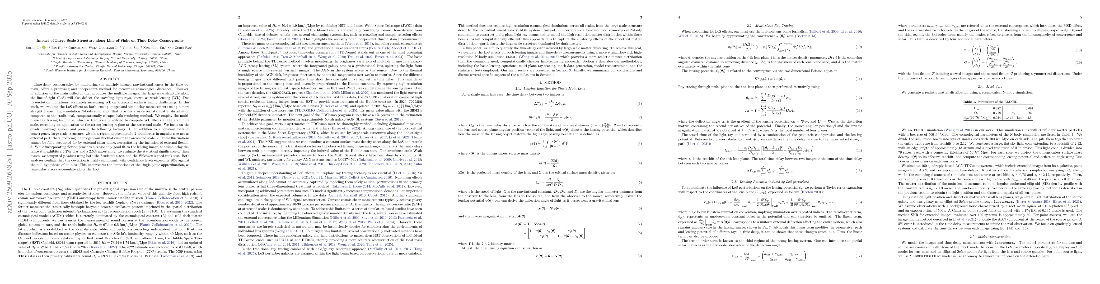 Thumbnail for Impact of Large-Scale Structure along Line-of-Sight on Time-Delay
  Cosmography