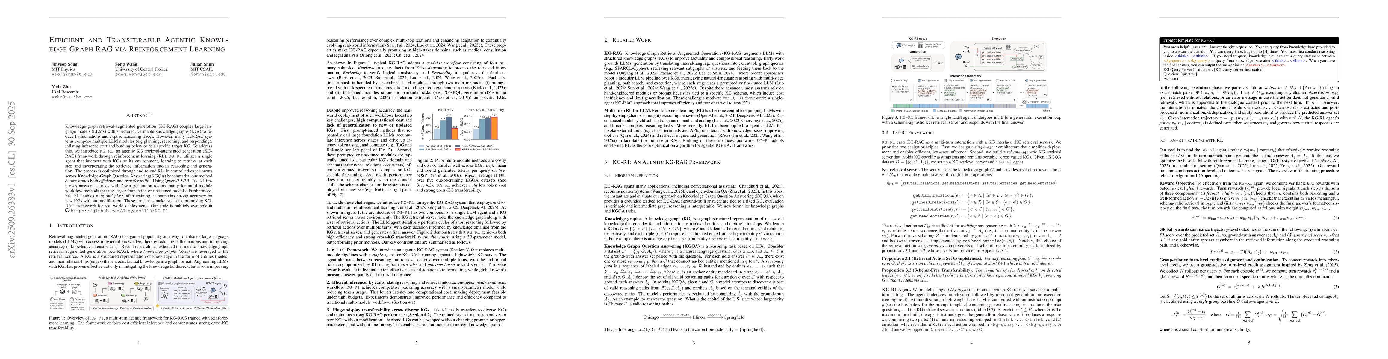Thumbnail for Efficient and Transferable Agentic Knowledge Graph RAG via Reinforcement
  Learning
