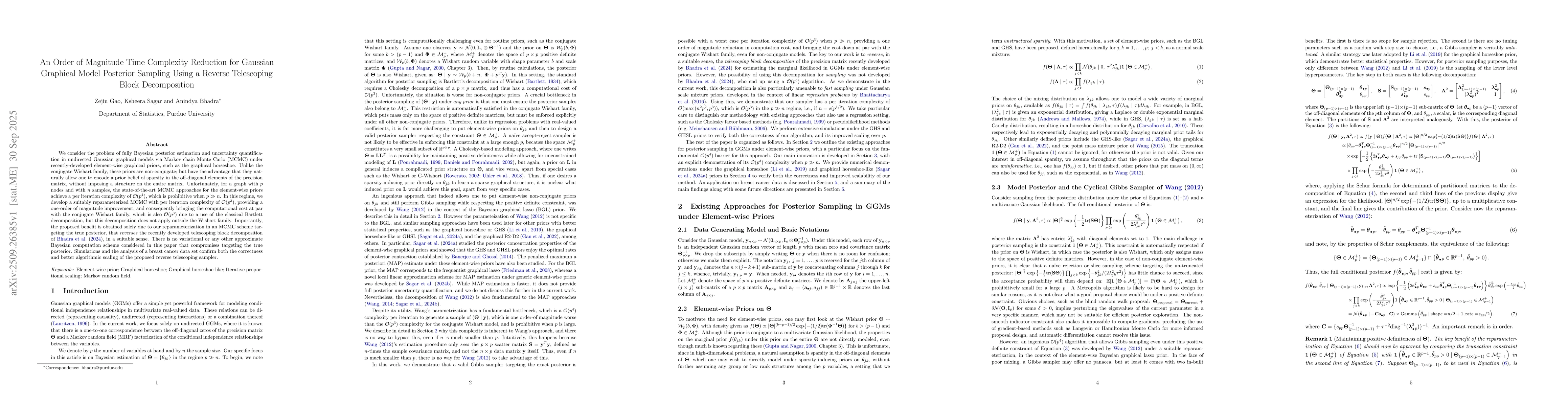 Thumbnail for An Order of Magnitude Time Complexity Reduction for Gaussian Graphical
  Model Posterior Sampling Using a Reverse Telescoping Block Decomposition