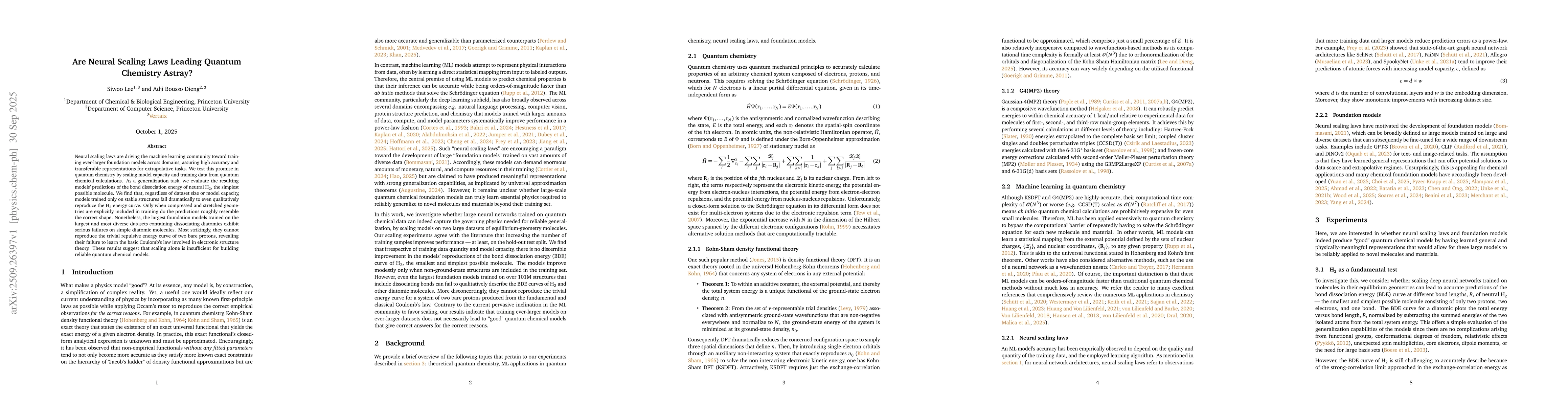 Thumbnail for Are neural scaling laws leading quantum chemistry astray?