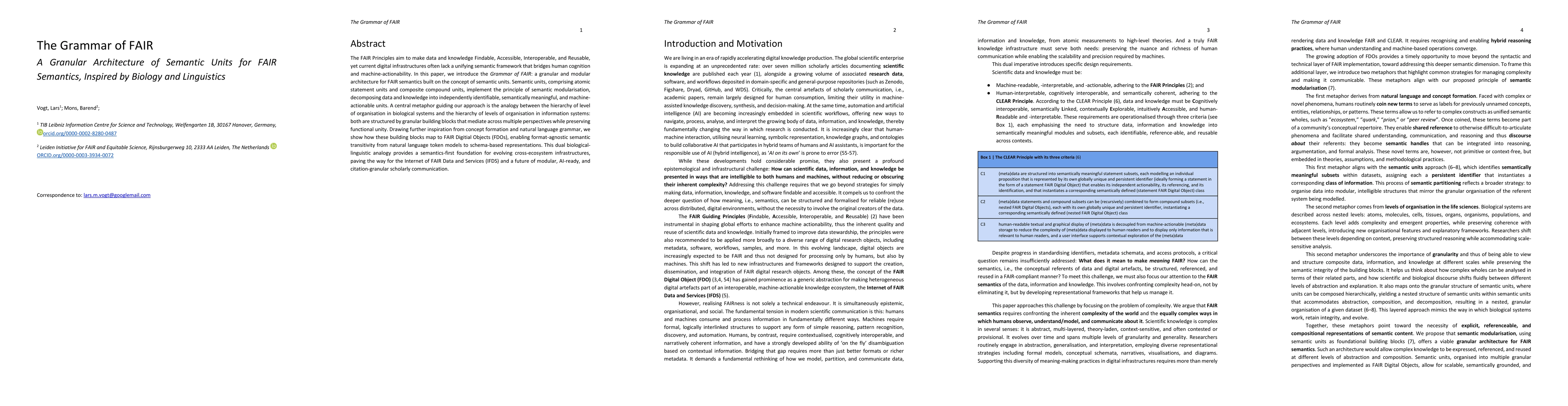 Thumbnail for The Grammar of FAIR: A Granular Architecture of Semantic Units for FAIR
  Semantics, Inspired by Biology and Linguistics