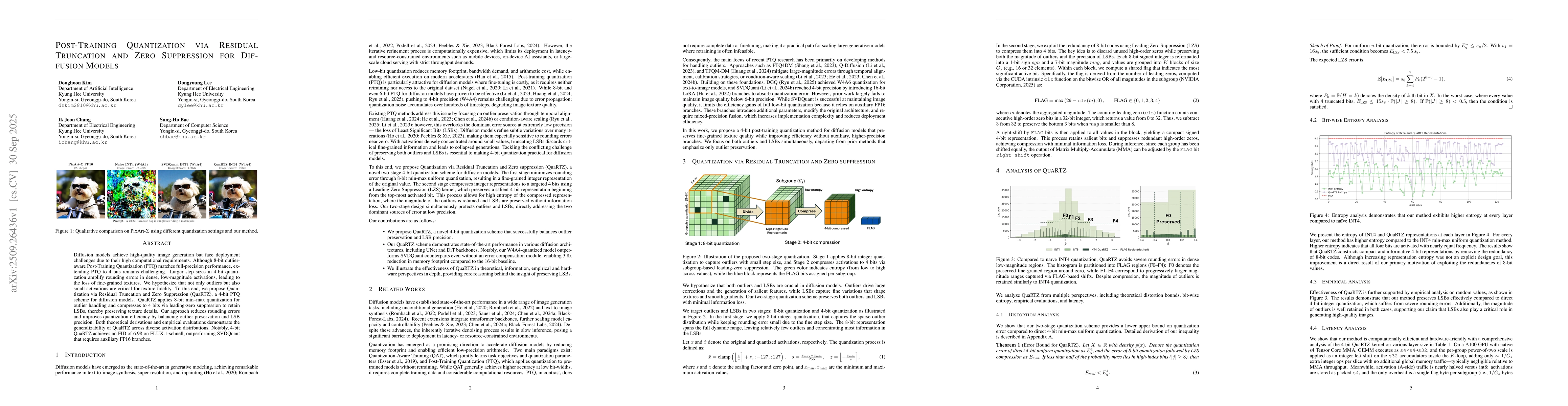 Thumbnail for Post-Training Quantization via Residual Truncation and Zero Suppression
  for Diffusion Models