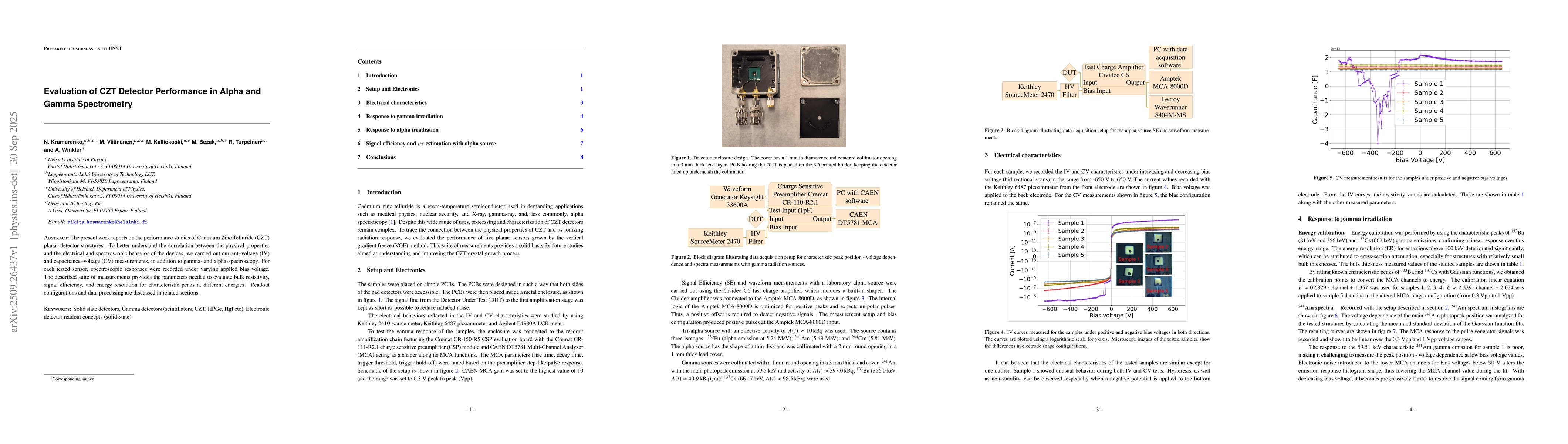 Thumbnail for Evaluation of CZT Detector Performance in Alpha and Gamma Spectrometry