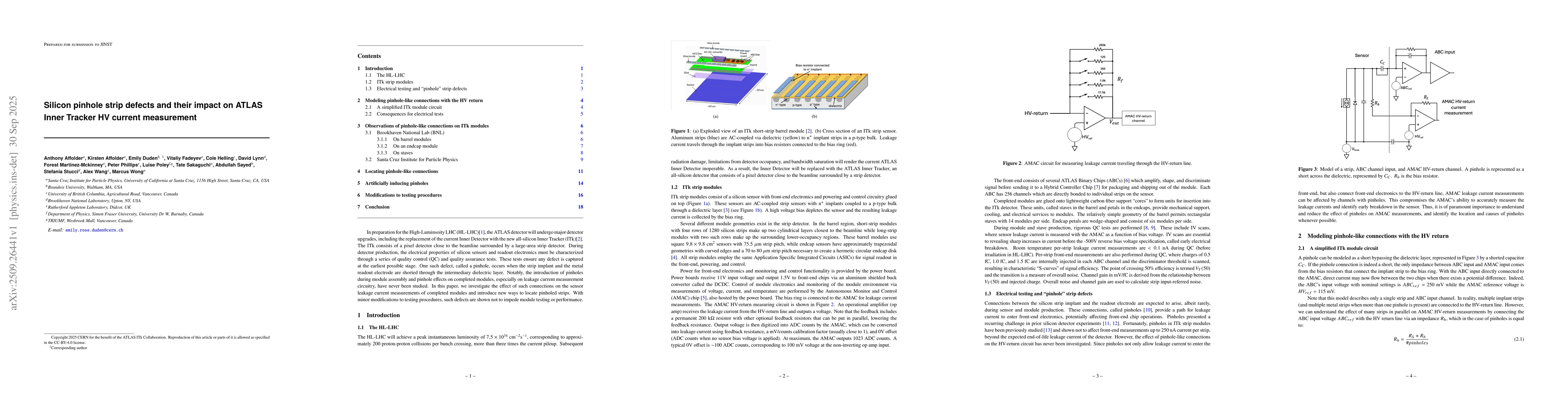 Thumbnail for Silicon pinhole strip defects and their impact on ATLAS Inner Tracker HV
  current measurement