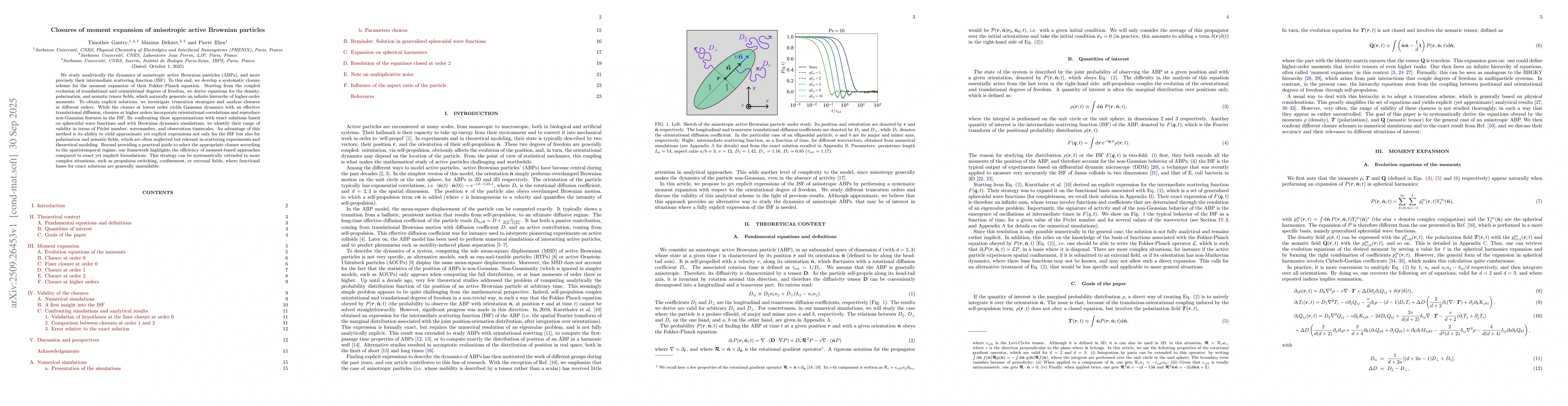 Thumbnail for Closures of moment expansion of anisotropic active Brownian particles