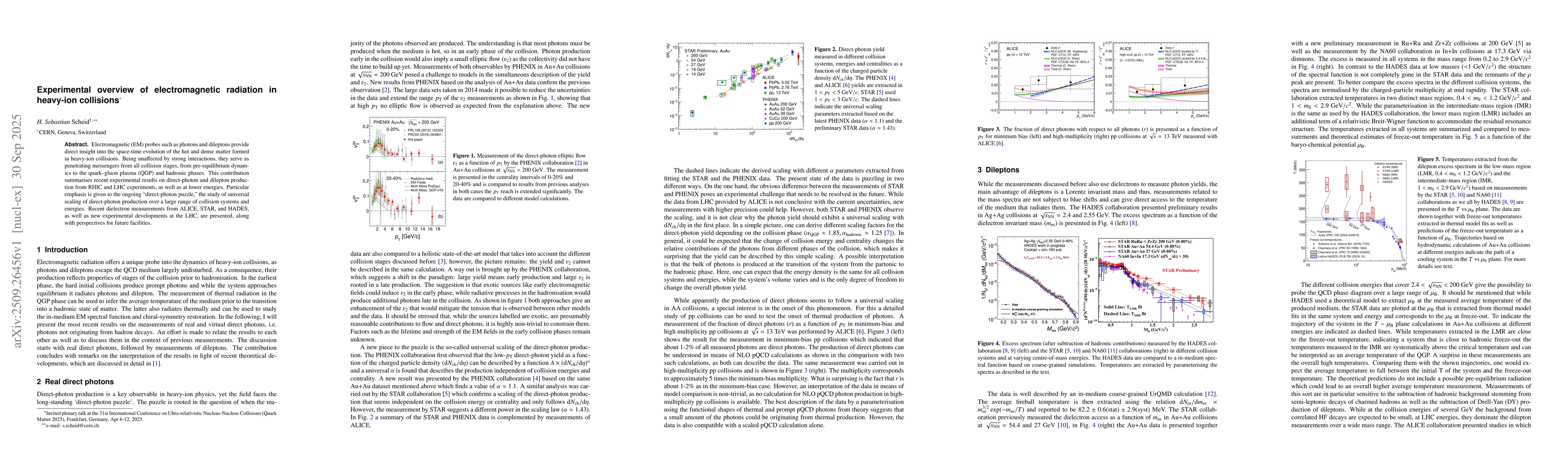 Thumbnail for Experimental overview of electromagnetic radiation in heavy-ion
  collisions