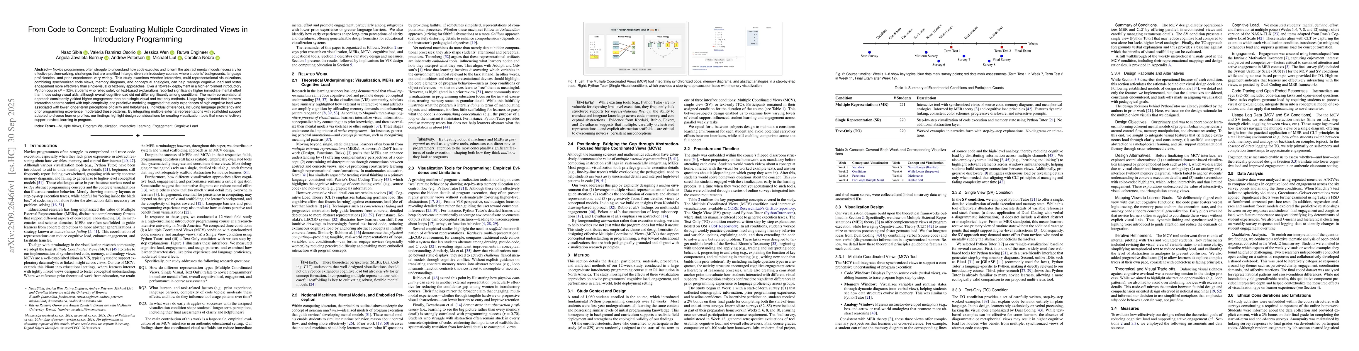 Thumbnail for From Code to Concept: Evaluating Multiple Coordinated Views in
  Introductory Programming