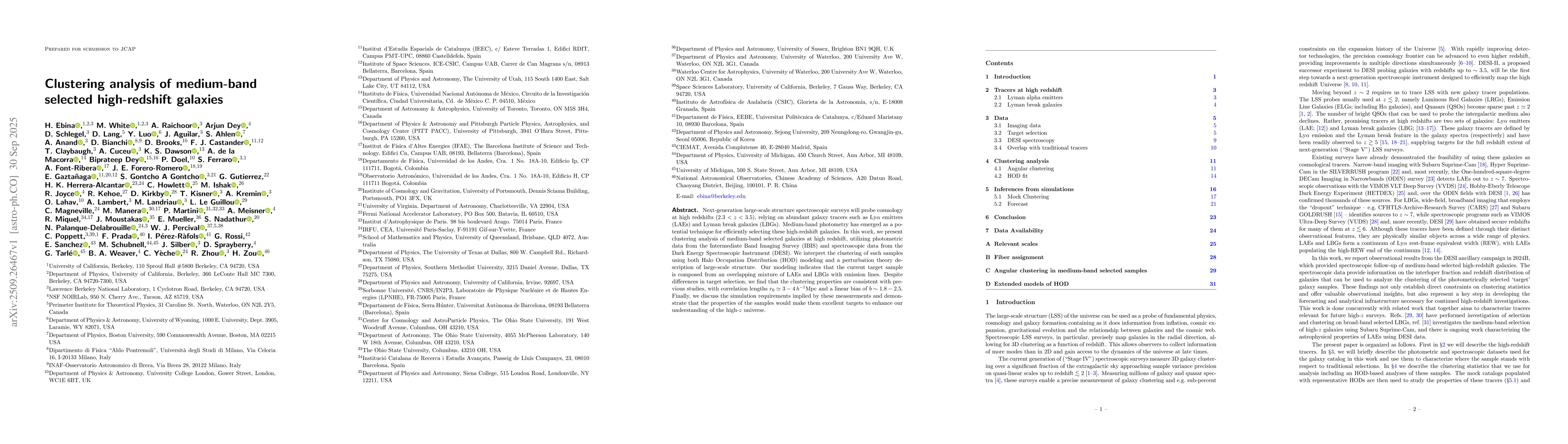 Thumbnail for Clustering analysis of medium-band selected high-redshift galaxies