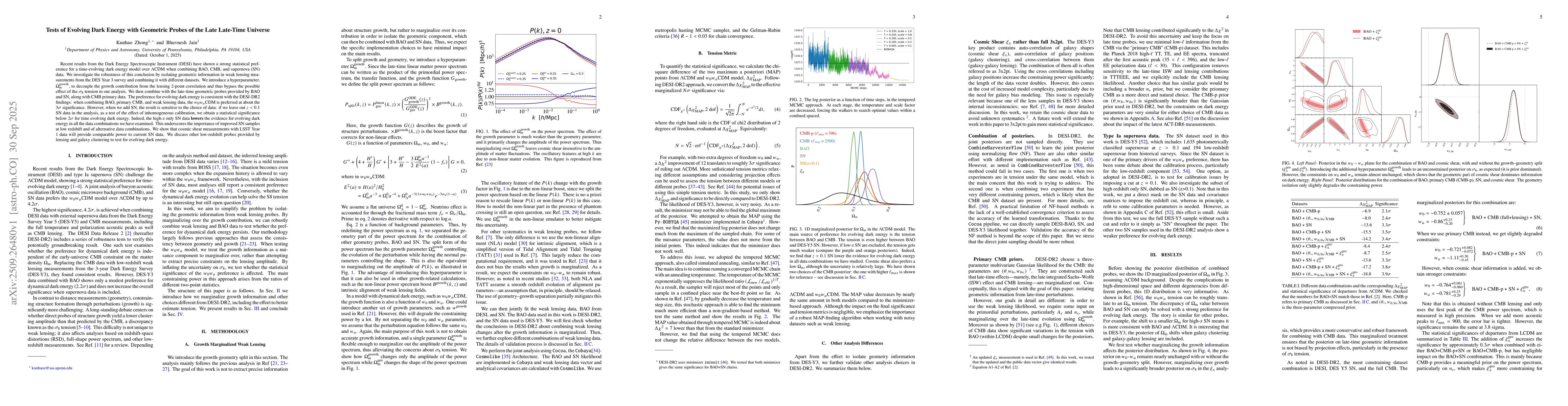 Thumbnail for Tests of Evolving Dark Energy with Geometric Probes of the Late
  Late-Time Universe