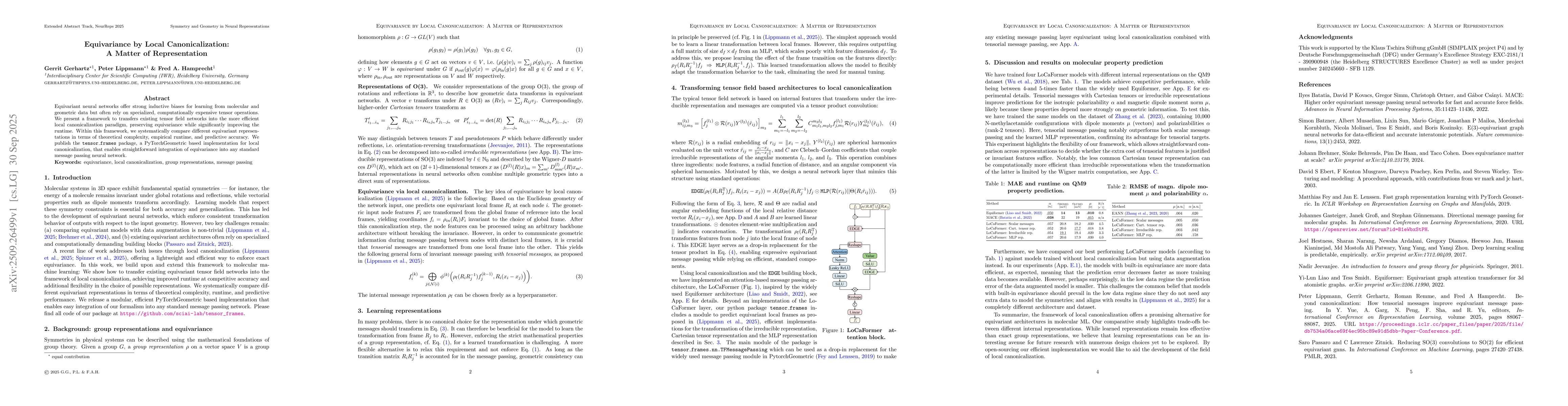 Thumbnail for Equivariance by Local Canonicalization: A Matter of Representation