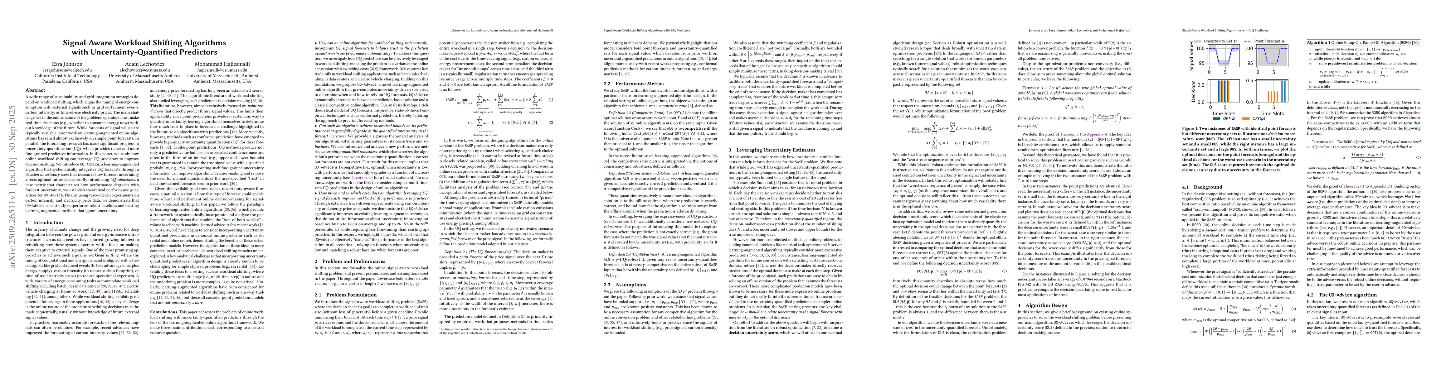 Thumbnail for Signal-Aware Workload Shifting Algorithms with Uncertainty-Quantified
  Predictors