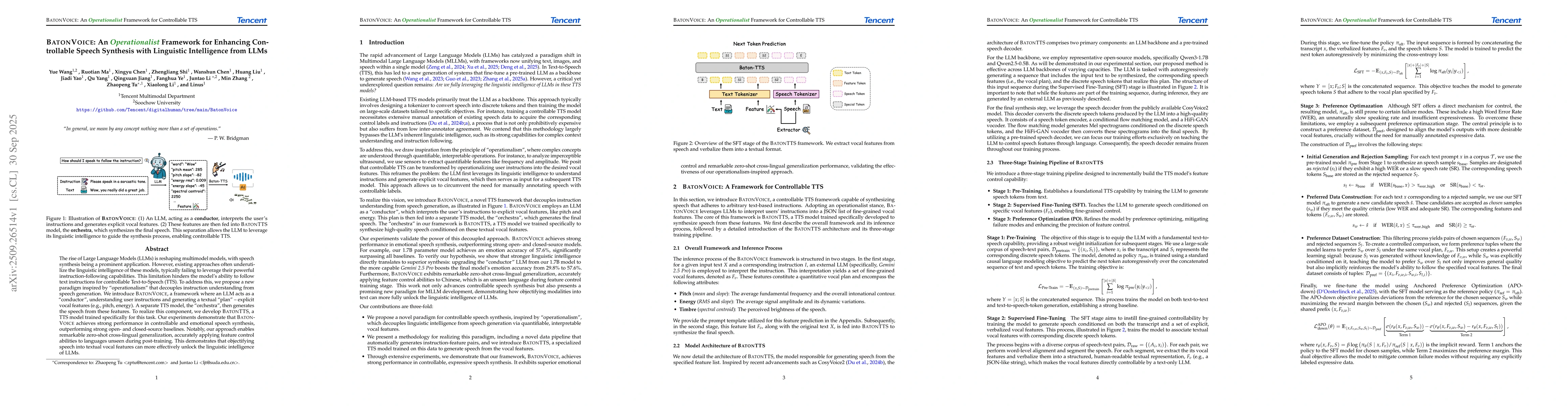 Thumbnail for BatonVoice: An Operationalist Framework for Enhancing Controllable
  Speech Synthesis with Linguistic Intelligence from LLMs