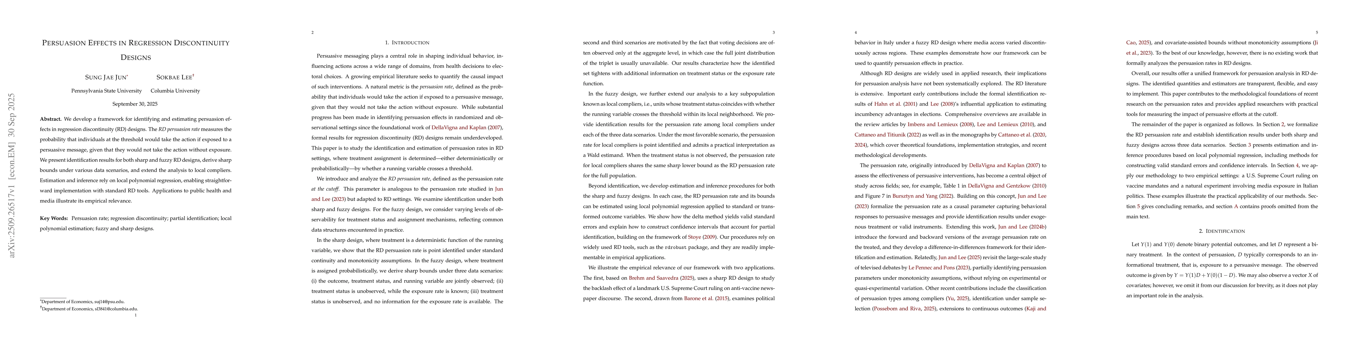 Thumbnail for Persuasion Effects in Regression Discontinuity Designs