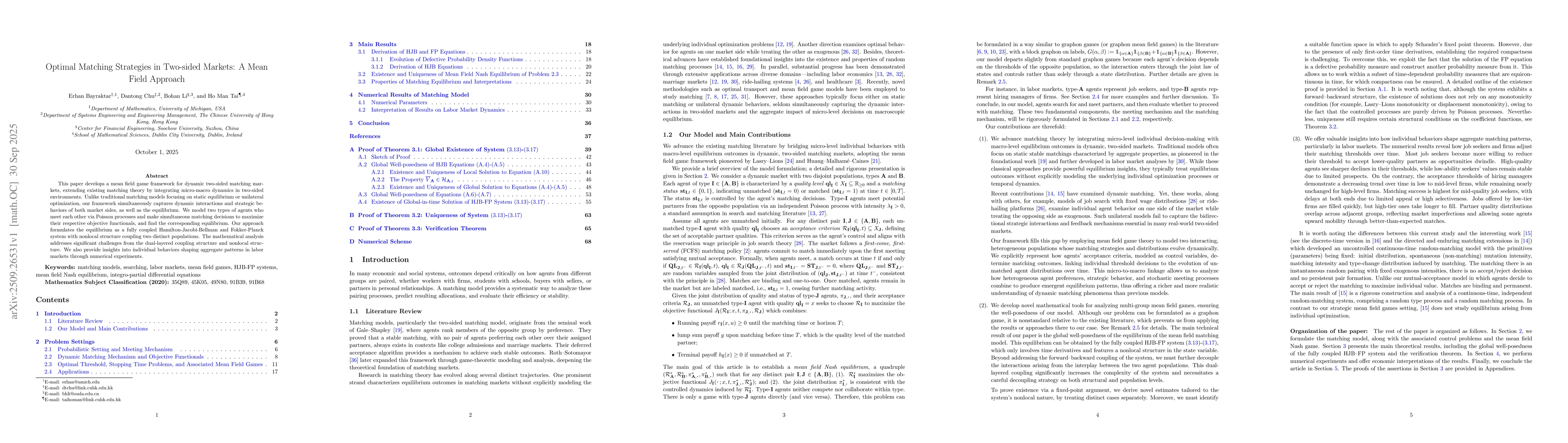 Thumbnail for Optimal Matching Strategies in Two-sided Markets: A Mean Field Approach