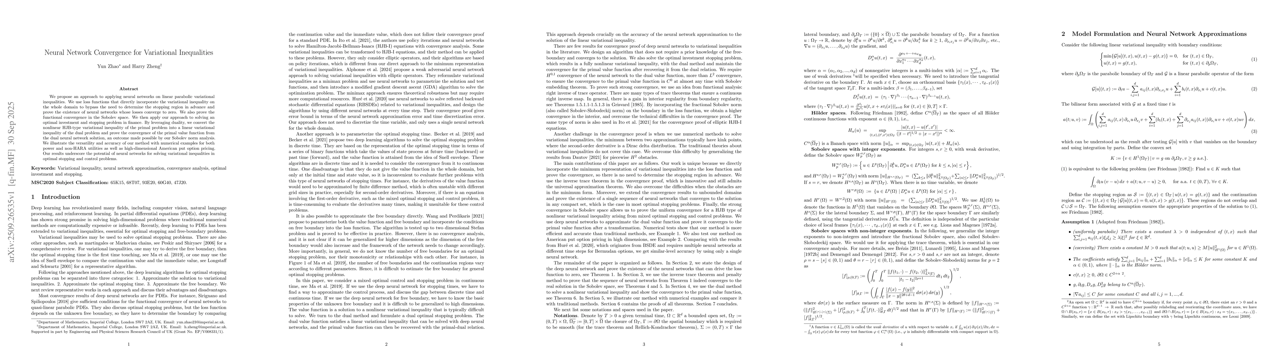 Thumbnail for Neural Network Convergence for Variational Inequalities