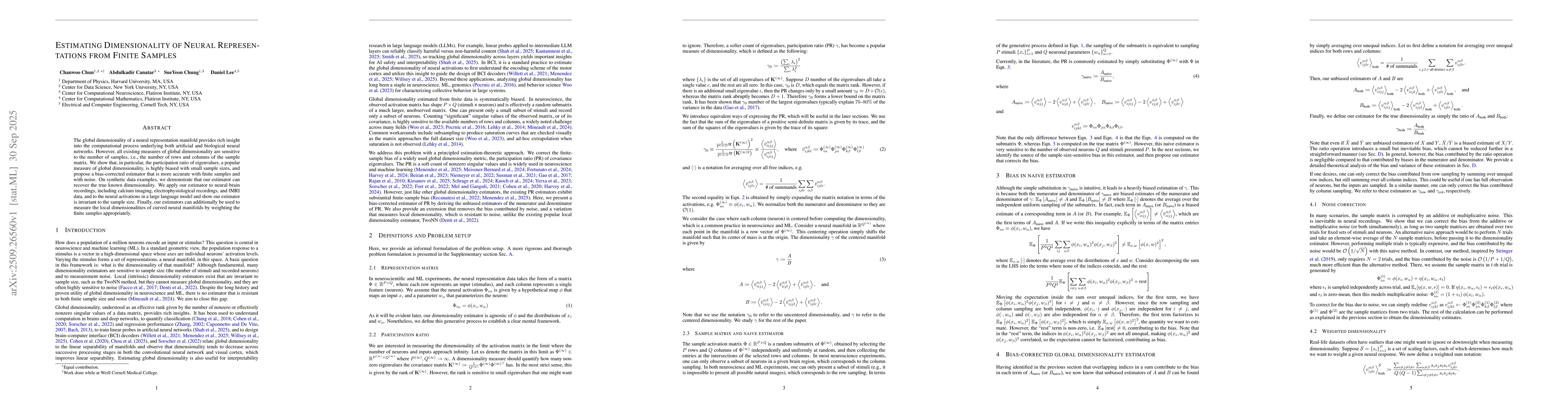 Thumbnail for Estimating Dimensionality of Neural Representations from Finite Samples