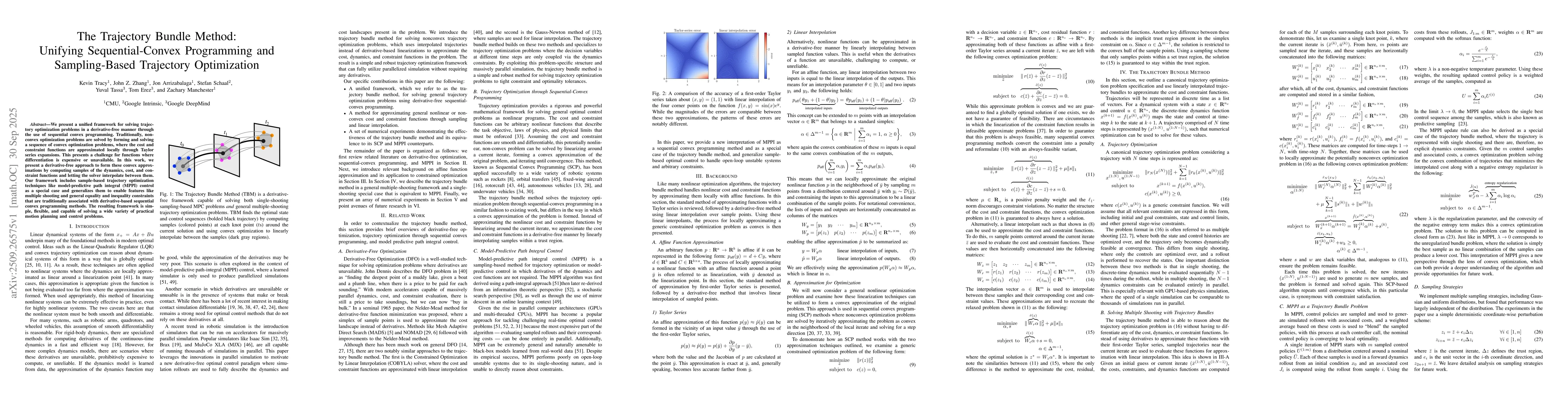 Thumbnail for The Trajectory Bundle Method: Unifying Sequential-Convex Programming and
  Sampling-Based Trajectory Optimization