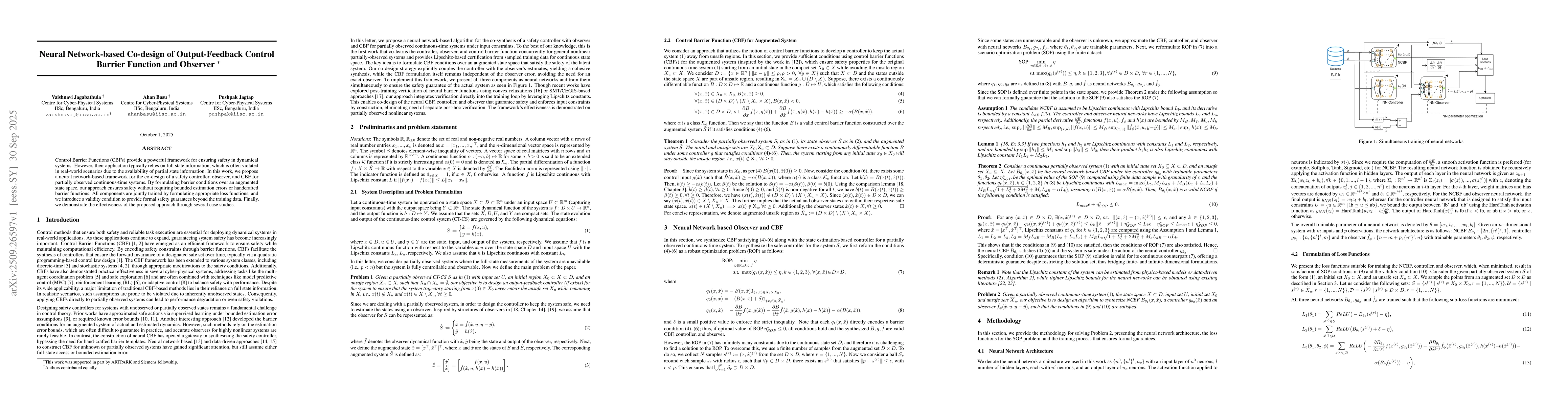 Thumbnail for Neural Network-based Co-design of Output-Feedback Control Barrier
  Function and Observer