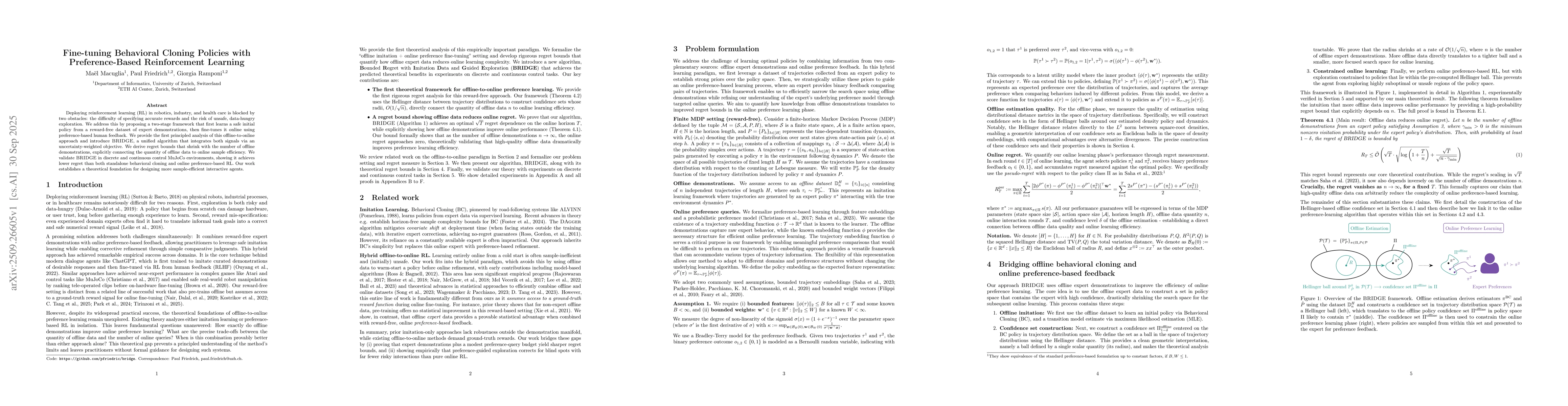 Thumbnail for Fine-tuning Behavioral Cloning Policies with Preference-Based
  Reinforcement Learning