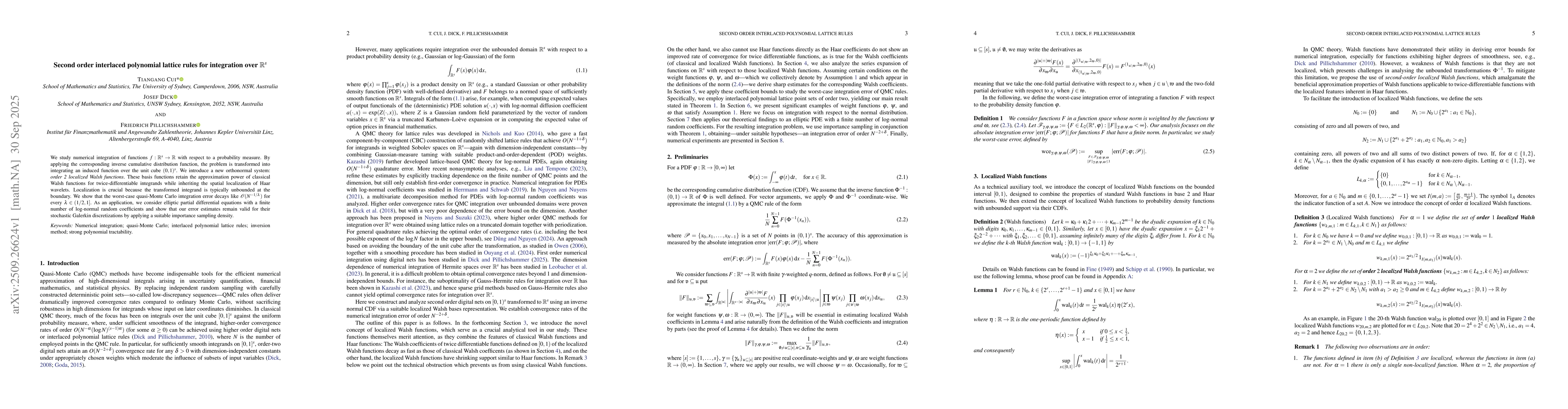 Thumbnail for Second order interlaced polynomial lattice rules for integration over
  $\mathbb{R}^s$