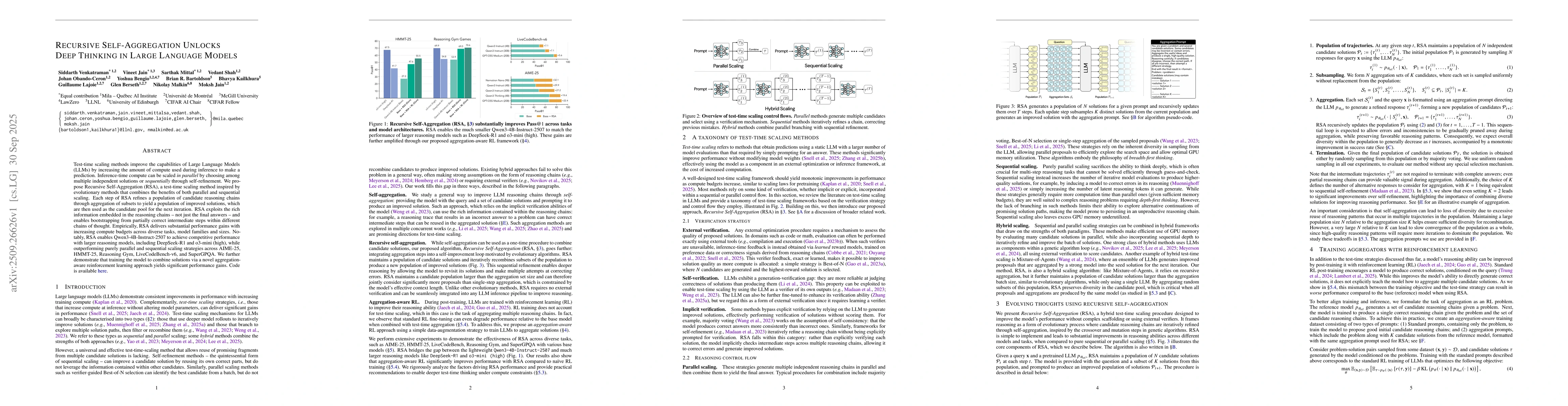Thumbnail for Recursive Self-Aggregation Unlocks Deep Thinking in Large Language
  Models