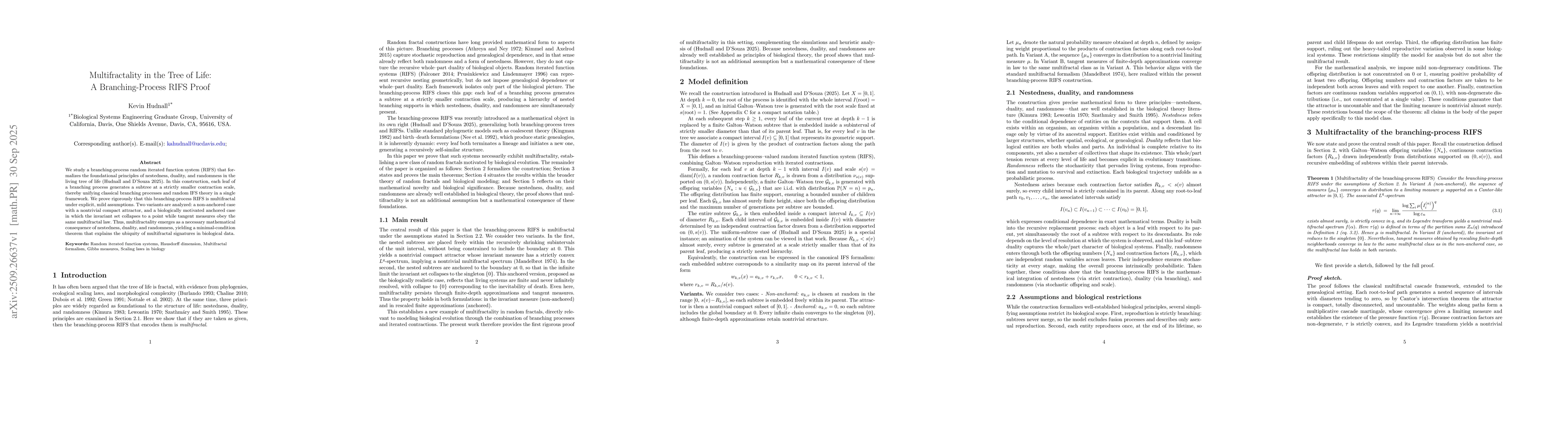 Thumbnail for Multifractality in the Tree of Life: A Branching-Process RIFS Proof