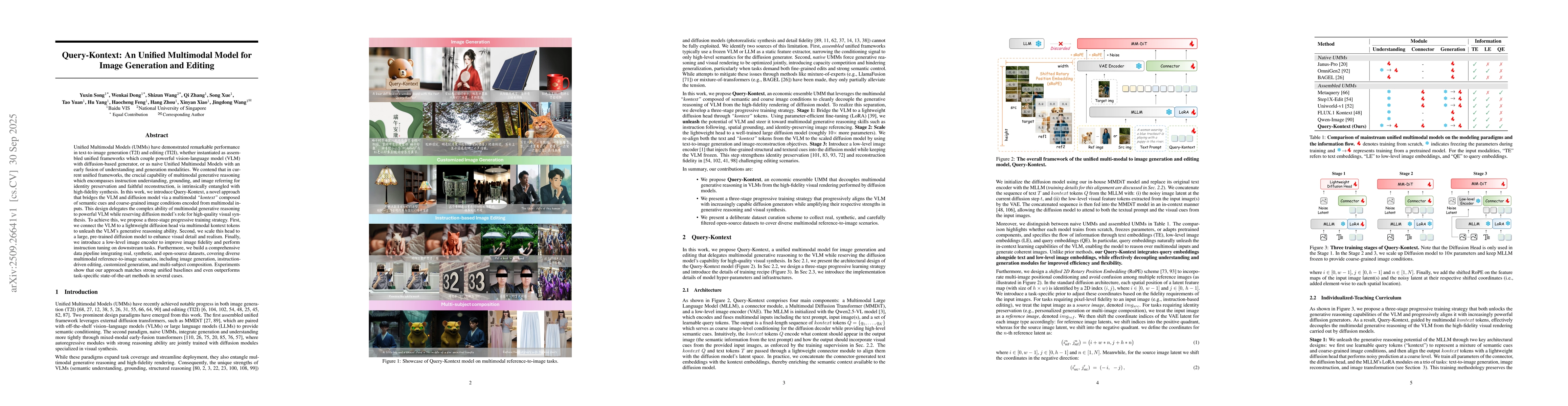 Thumbnail for Query-Kontext: An Unified Multimodal Model for Image Generation and
  Editing
