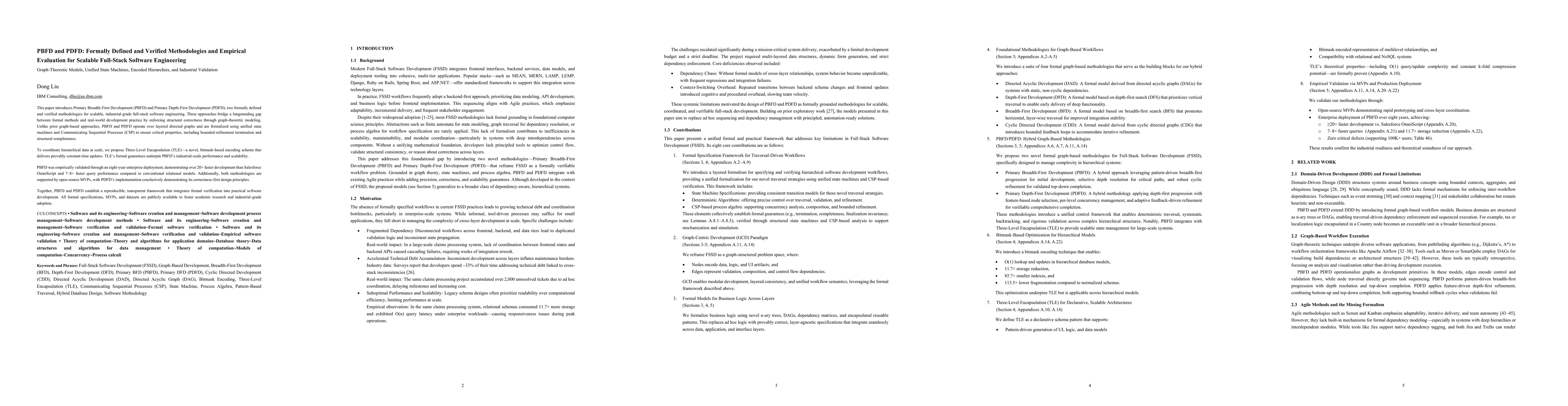 Thumbnail for PBFD and PDFD: Formally Defined and Verified Methodologies and Empirical
  Evaluation for Scalable Full-Stack Software Engineering