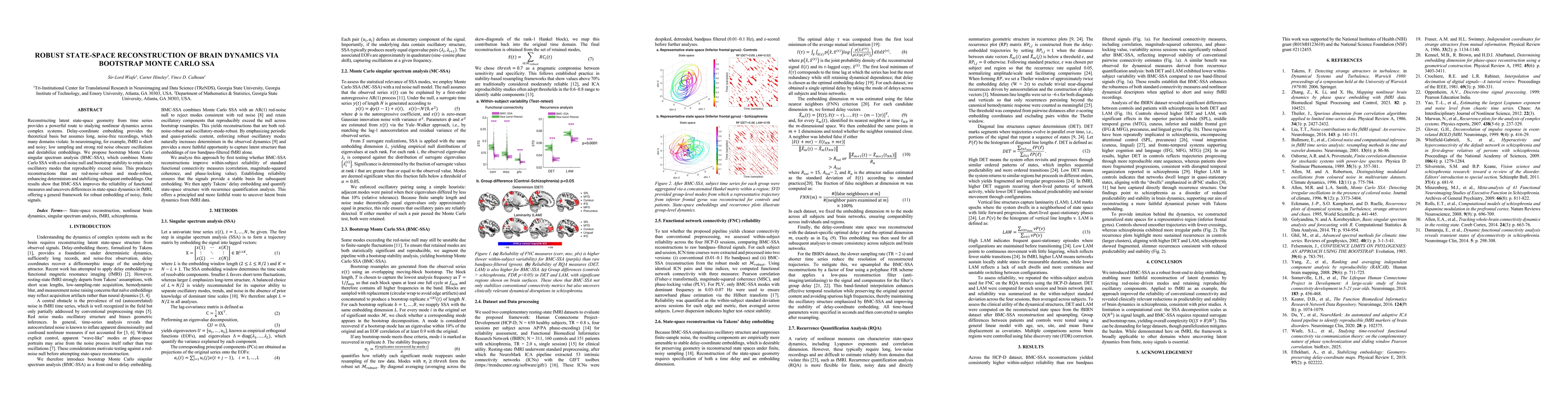 Thumbnail for Robust State-space Reconstruction of Brain Dynamics via Bootstrap Monte
  Carlo SSA