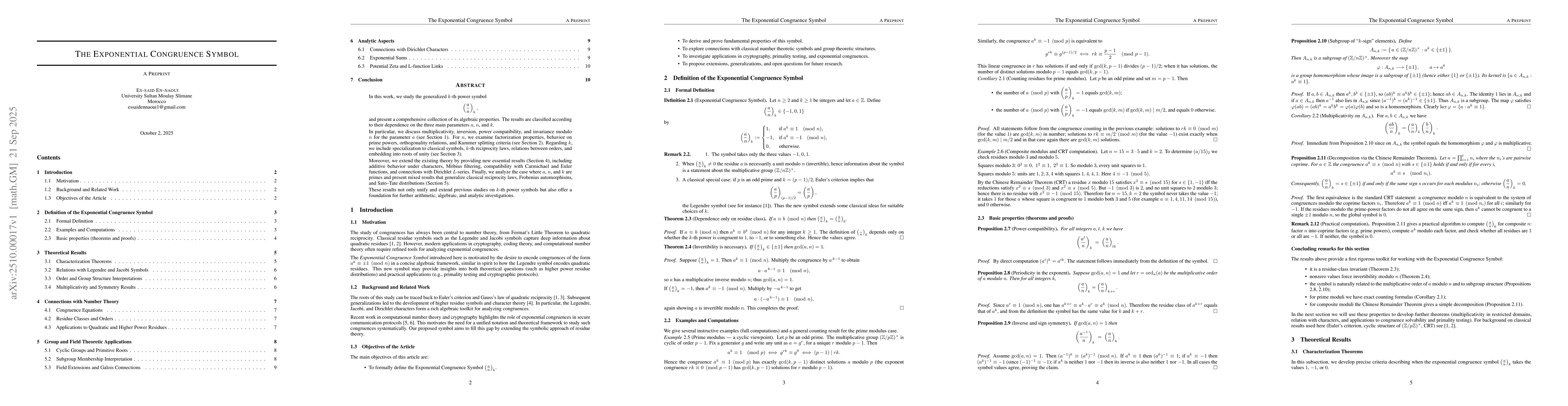 Thumbnail for The Exponential Congruence Symbol