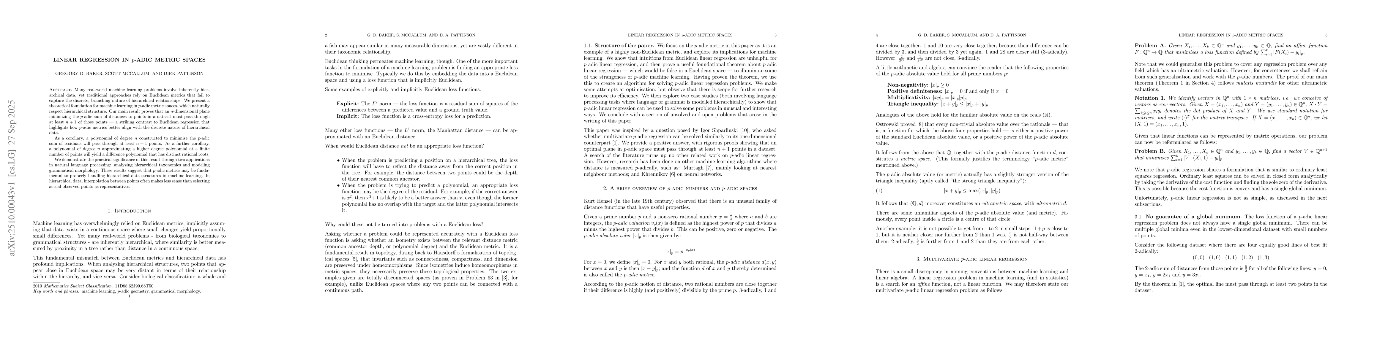 Thumbnail for Linear Regression in p-adic metric spaces