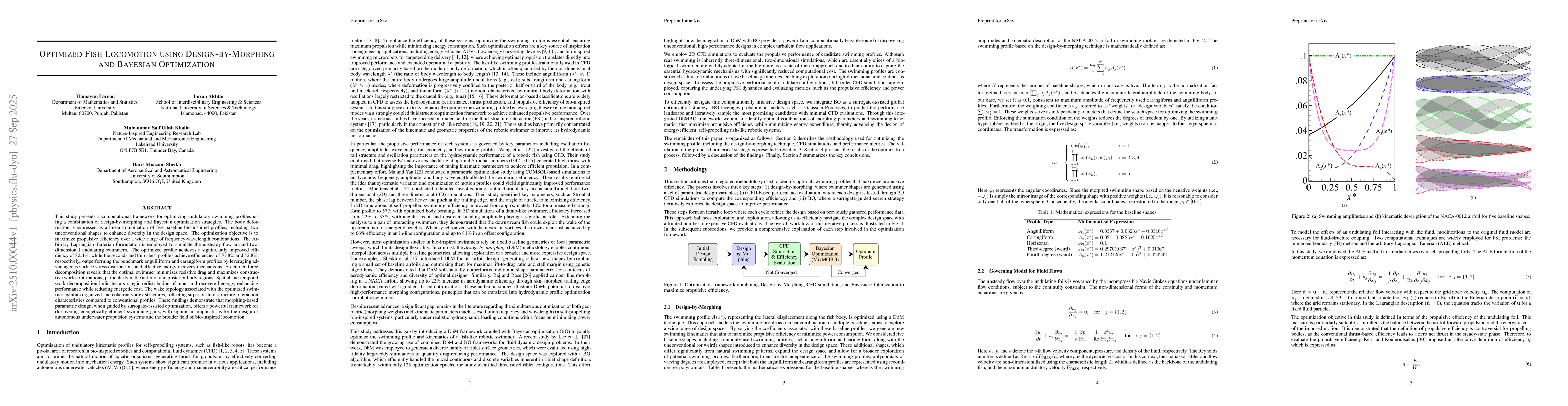Thumbnail for Optimized Fish Locomotion using Design-by-Morphing and Bayesian
  Optimization