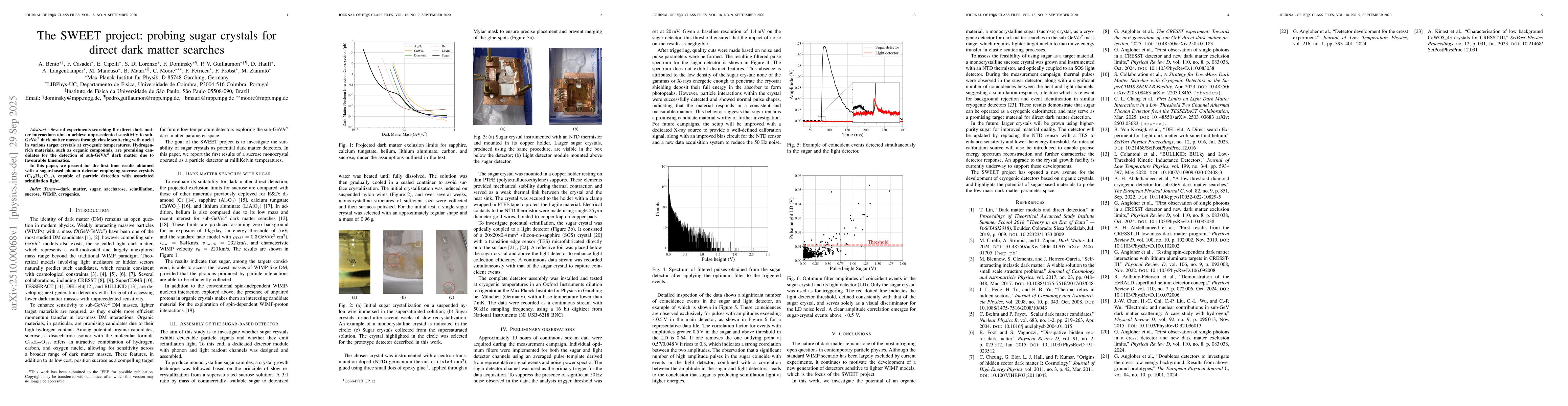Thumbnail for The SWEET project: probing sugar crystals for direct dark matter
  searches