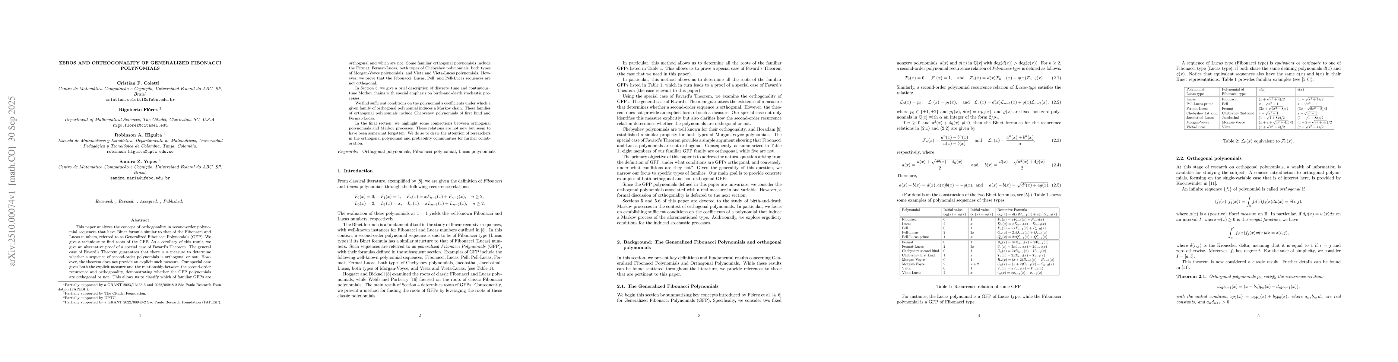 Thumbnail for Zeros and Orthogonality of generalized Fibonacci polynomials