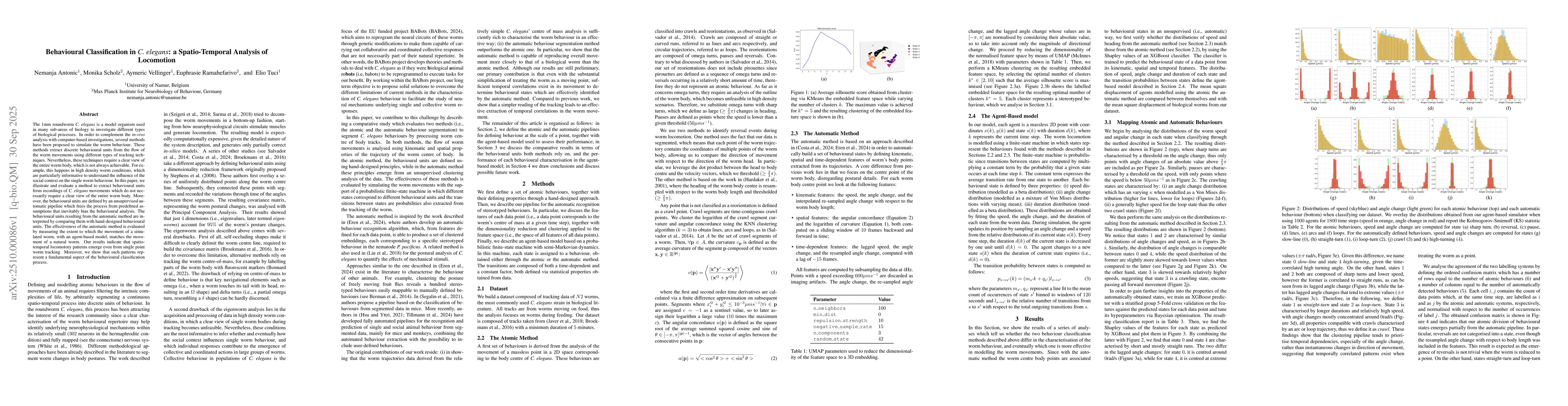 Thumbnail for Behavioural Classification in C. elegans: a Spatio-Temporal Analysis of
  Locomotion