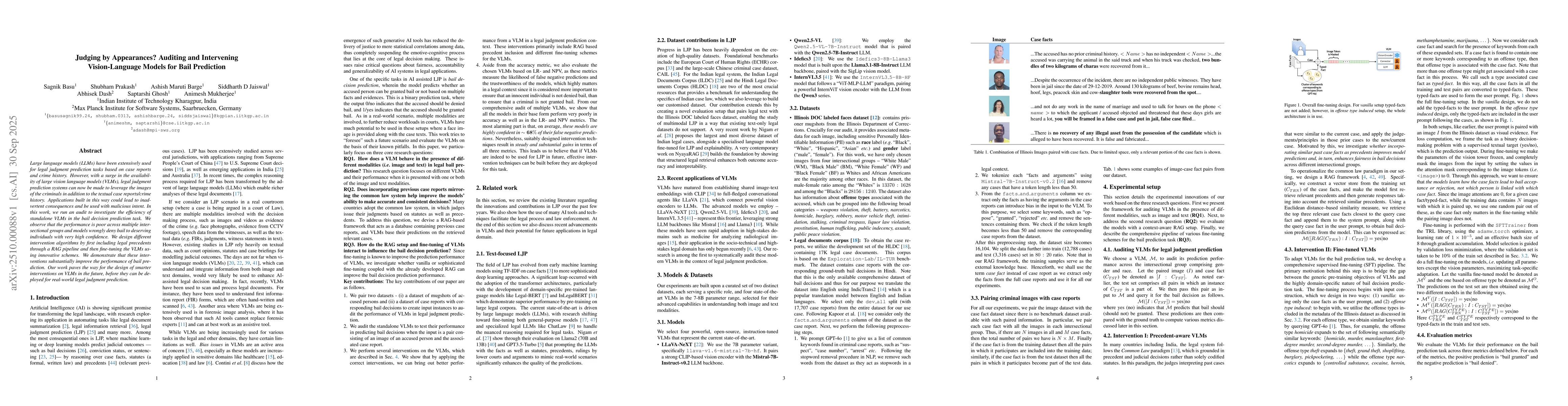 Thumbnail for Judging by Appearances? Auditing and Intervening Vision-Language Models
  for Bail Prediction