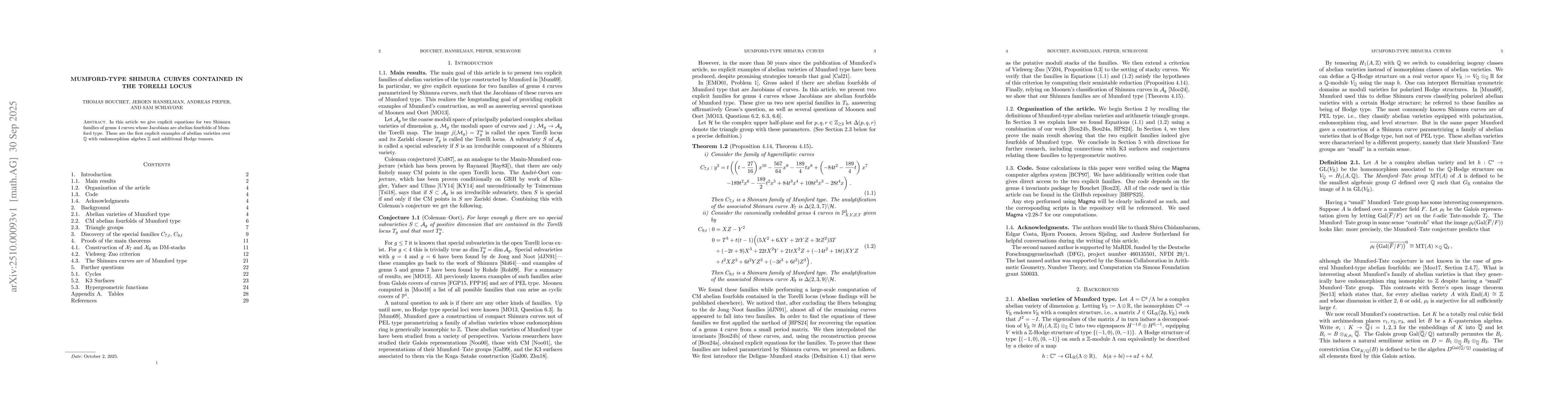 Thumbnail for Mumford-type Shimura curves contained in the Torelli locus