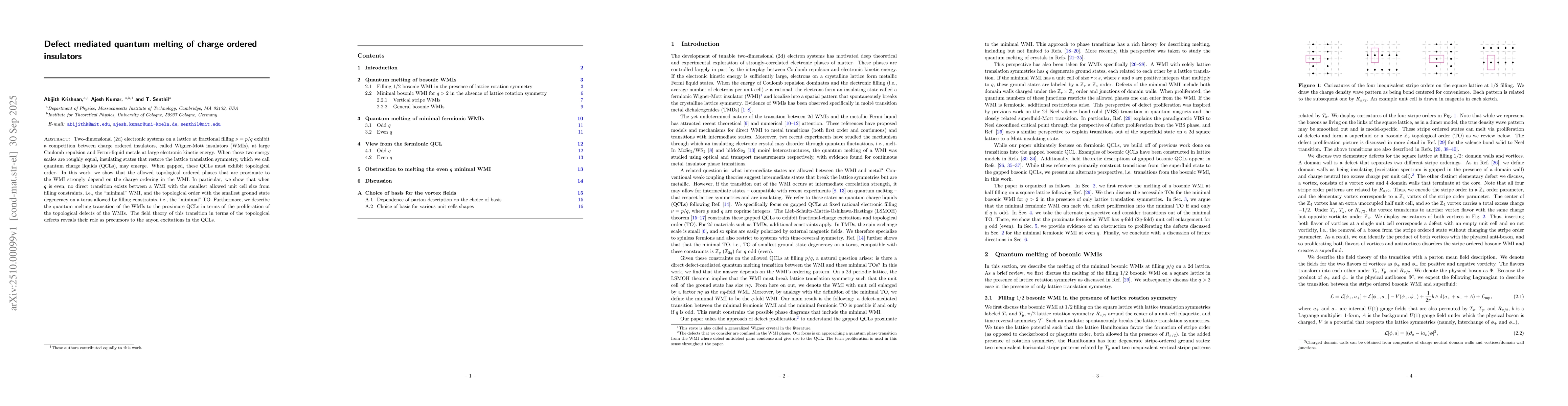 Thumbnail for Defect mediated quantum melting of charge ordered insulators